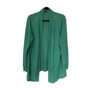 talbots green 100% linen Sweater cardigan Size 1X.